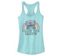 Disney Lilo & Stitch Rainbow Slim Fit Scoop Hem Racerback Tank für Mädchen, Cancún, XL
