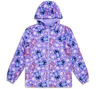 Disney Lilo & Stitch Regenmantel für Mädchen, wasserdichte Fleece-gefütterte Regenjacke mit Kapuze und Reißverschluss & Taschen, Kindergrößen 5-6 bis 11-12 Jahre, Angel & Stitch Mantel für Mädchen