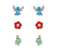 Disney Lilo & Stitch SF00468SL Ohrring-Set, Blau, Rot und Grün, Einheitsgröße, Messing, Kein edelstein