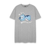 Disney Lilo & Stitch Stitch Damen-Nachthemd Grau meliert | Schlaf-Ganztägiger Grafik-TGown | niedliches Schlafanzug-Set | Charakter-Nachtwäsche für Damen, grau, 42
