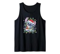 Disney Lilo & Stitch Weihnachten Tangled Lights Portrait Tank Top, Herren, Schwarz, XXL