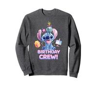 Disney Lilo & Stitch with Scrump Big Shiny Birthday Crew Sweatshirt, Unisex für Erwachsene, Anthrazit Meliert, XXL