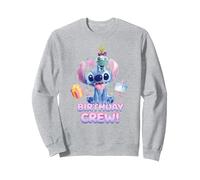 Disney Lilo & Stitch with Scrump Big Shiny Birthday Crew Sweatshirt, Unisex für Erwachsene, Grau Meliert, XL