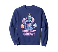Disney Lilo & Stitch with Scrump Big Shiny Birthday Crew Sweatshirt, Unisex für Erwachsene, Marineblau, S