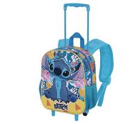 Disney Lilo und Stitch Colors-Kleiner 3D Rucksack mit Rädern, Türkis, 26 x 34 cm, Kapazität 7 L