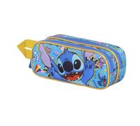 Disney Lilo und Stitch Hello-3D Doppelfedermäppchen, Blau, 22 x 9,5 cm
