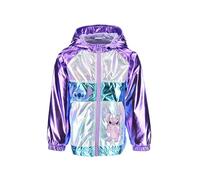 Disney Lilo und Stitch Jacke für Mädchen, Schillernder Winterjacke mit Engel und Stitch Kapuzenjacke, Wintermäntel für Kinder, Größe 4 Jahre | Lila