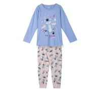 Disney Lilo und Stitch Mädchen-Schlafanzug, Größe 128-164, hellblaues Oberteil mit Stitch, rosa Hose Gemustert, 100% Baumwolle (DE/NL/SE/PL, Numerisch, 152, Regular, Hellblau)