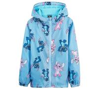 Disney Lilo und Stitch Regenjacke Kinder für Mädchen von 4-14 Jahren mit Fleece Gefüttert Kinder Regenjacke Frühling (Blau, 9-10 Jahre)