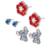 Disney Lilo und Stitch Schmuck Set Mädchen, Halskette & Armband Mädchen oder 3er-Set Ohrringe - Mädchen Geschenke (Silber Ohrstecker)