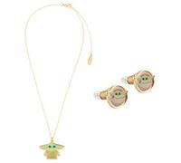 Disney Lilo und Stitch Schmuckset, Mickey & Minnie Mouse Armband Halsband Schmuckkästchen - Mädchen Geschenke (Gold Baby Yoda)