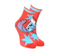 Disney Lilo und Stitch Socken, passende Füße, Stitch, Wintermuster, für Kinder und Jugendliche, rot, 31-34 cm