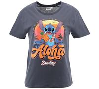 Disney Lilo und Stitch T-Shirt für Jugendliche & Erwachsene, 100% Baumwolle, Größen S bis L, Design mit Stitch & Angel, Teenager (DE/NL/SE/PL, Alphanumerisch, M, Regular, Regular, Schwarz)