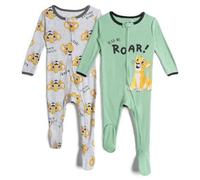 Disney Lion King Baby Boys Long Sleeve 2 Pack Sleep N' Play Footies 24 Months Green/Gray
