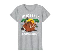 Disney Lion King Lazy Pumbaa Graphic T-Shirt T-Shirt, Damen, Grau Meliert, XL