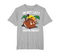 Disney Lion King Lazy Pumbaa Graphic T-Shirt T-Shirt, Herren Große Größen, Grau Meliert, 6X Tall