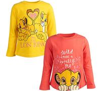 Disney König der Löwen, Nala Simba, Mädchen, 2er-Pack, T-Shirts für Kleinkinder roße Kinder, Gelb/Rosa, 10-12