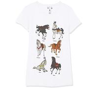 Disney Little, Big Princesses Horses Mädchen-T-Shirt, kurzärmelig, Weiß, XS