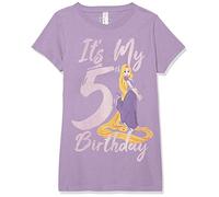 Disney Little, Big Princesses Rapunzel 5th Birthday Girls Short Sleeve Tee Shirt, Purple Berry, Small