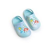 Disney Little Mermaid Hellblaue Arielle Clogs für Mädchen | Die kleine Meerjungfrau Belüftete Sandalen mit flachem Absatz und Fersenriemen | Geformtes Fußbett & Anhänger Perfekt für Schule und Alltag