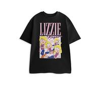 Disney Lizzie McGuire Damen-T-Shirt mit kurzen Ärmeln, Schwarz | Grafik-T-Shirt | Freizeitkleidung | Rundhalsausschnitt | Lizzie McGuire Merch - Groß