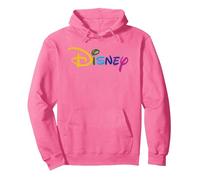 Disney Logo Colour Pullover Hoodie, Unisex für Erwachsene, Leuchtendes Pink, L