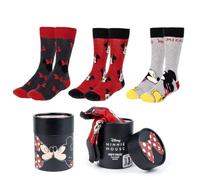 Disney lustige und bunte Socken Damen 3er Pack Damen Socken Motive Geschenkset Lilo und Stitch, Minnie Mouse, Mickey Mouse, Snoopy (DE/NL/SE/PL, Numerisch, 36, 43, Regular, Regular, Rot)