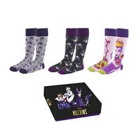 Disney lustige und bunte Socken Damen 3er Pack Damen Socken Motive Geschenkset Lilo und Stitch, Minnie Mouse, Mickey Mouse, Snoopy (as3, numeric, numeric_36, numeric_41, regular, regular, Villanas 1)