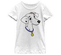 Disney Mädchen 101 Dalmatians Perdita Big Face T-shirt T-Shirt, Weiß, S