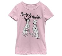 Disney Mädchen 101 Dalmations Pongo Perdita T-shirt T-Shirt, Rosa, L