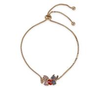 Disney Mädchen-Armband, Messing, gelbvergoldet, Stiche und Engel-Herz, tropisches Lariat-Armband