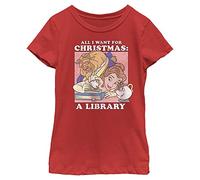 Disney Mädchen Belle Christmas T-Shirt, XL