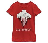 Disney Big Hero Six Series Sf Love Girl's Solid Crew Tee, Red, X-Small
