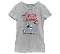 Disney Characters Minnie Darling Comic Girl's Crew Tee, Athletic Heather, X-Small