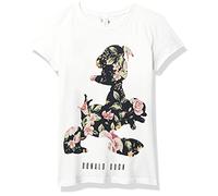 Disney Mädchen Classic Mickey Pattern Donald T-Shirt, Weiß, XS