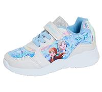 Disney Mädchen Frozen 2 Sporttrainingsschuhe Kinder ELSA Anna Easy Touch Schnellverschluss Schnürschuhe Freizeitpumps Blau 32 EU Kind