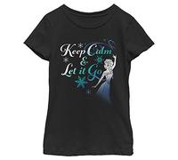 Disney Mädchen Frozen Let It Go Now T-shirt T-Shirt, Schwarz, XS