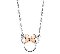 Disney Mädchen Halskette mit Minnie Mouse aus Silber und Zirkonen, Schmuck für Frauen