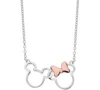 Disney Mädchen Halskette mit Minnie Mouse aus Silber und Zirkonen, Schmuck für Frauen