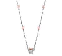Disney-Mädchen-Halskette mit Minnie Mouse aus Silber und Zirkonen, Schmuck für Frauen (Brillant)