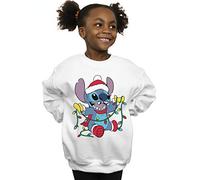 Disney Mädchen Lilo and Stitch Christmas Lights Sweatshirt Weiß 7-8 Years