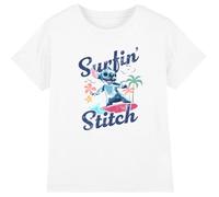 Disney Mädchen Lilo Live Action Stitch Surfin Waves Girls, White T-Shirt, weiß, 5-6 Jahre