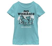 Disney Mädchen Lion King - No Worries Back T-Shirt T-Shirt, Tahiti Blue, L