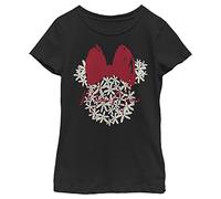 Disney Mädchen Mickey Classic Floral Minnie T-Shirt, Schwarz, XS