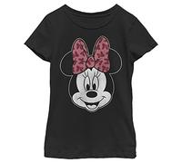 Disney Characters Modern Minnie Inverse Girl's Solid Crew Tee, Black, X-Small
