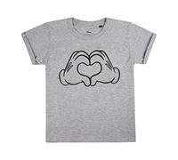 Disney Mädchen Mickey Mouse Love Hands T-Shirt, Grau (Grey Marl SPO), 7-8 Jahre