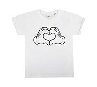 Disney Mädchen Mickey Mouse Love Hands T-Shirt Not Applicable, Weiß (White White), 13-14 Jahre (Herstellergröße: 12-14 Jahre)