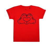 Disney Mädchen Mickey Mouse Love Hands T-Shirt, Rot (Red Red), 13-14 (Herstellergröße: 12-14 Jahre)
