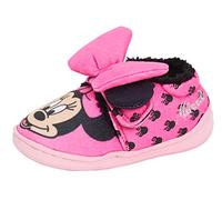 Disney Mädchen Minnie Maus Hausschuhe Kinder 3D Schleife Fell gefüttert Hausschuhe Lauflernschuhe, Pink - rose - Größe: 20 EU