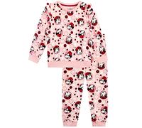 Disney Mädchen Minnie Maus Sweatshirt und Jogginghose Set 2-teiligen Outfit für Kinder Rosa 128